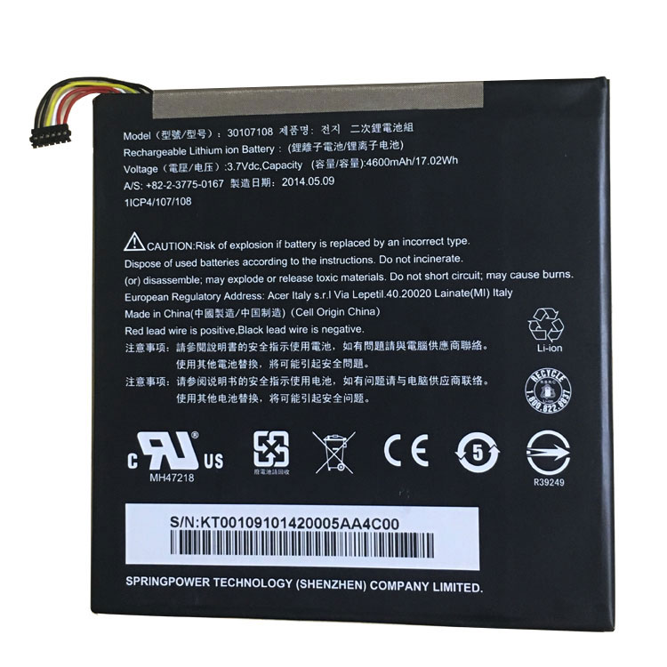 Acer A1401 Iconia Tab 8 A1-840 A1-840FHD A1-840FHD-10L2 akku