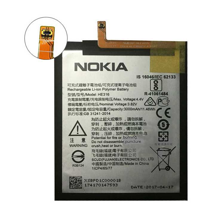 Nokia 6 Nokia6 TA-1000 Batterie