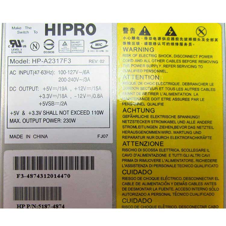 DELL Hipro HP-P3017F3 LF Caricabatterie / Alimentatore